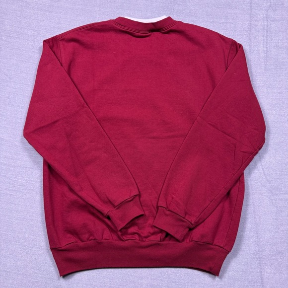 Trilogy‎ by Morning Sun Womens Sweatshirt Medium Maroon Gold Floral Embroidered - Picture 2 of 8